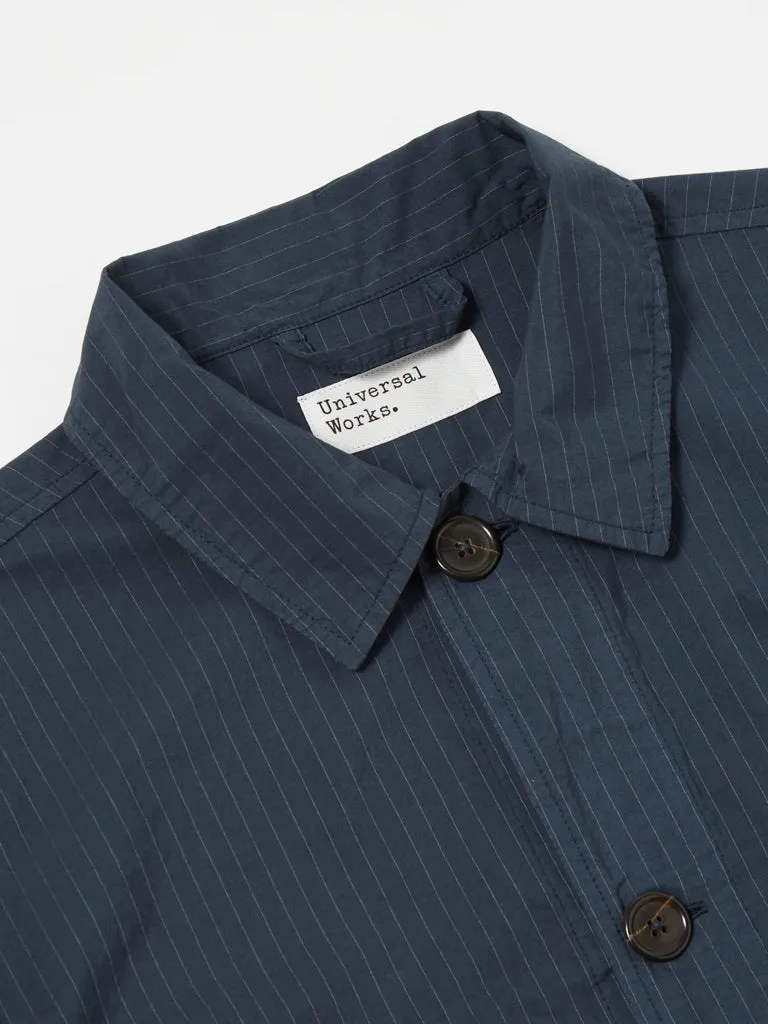 Universal Works Coverall Jacket in Nearly Pinstripe Navy