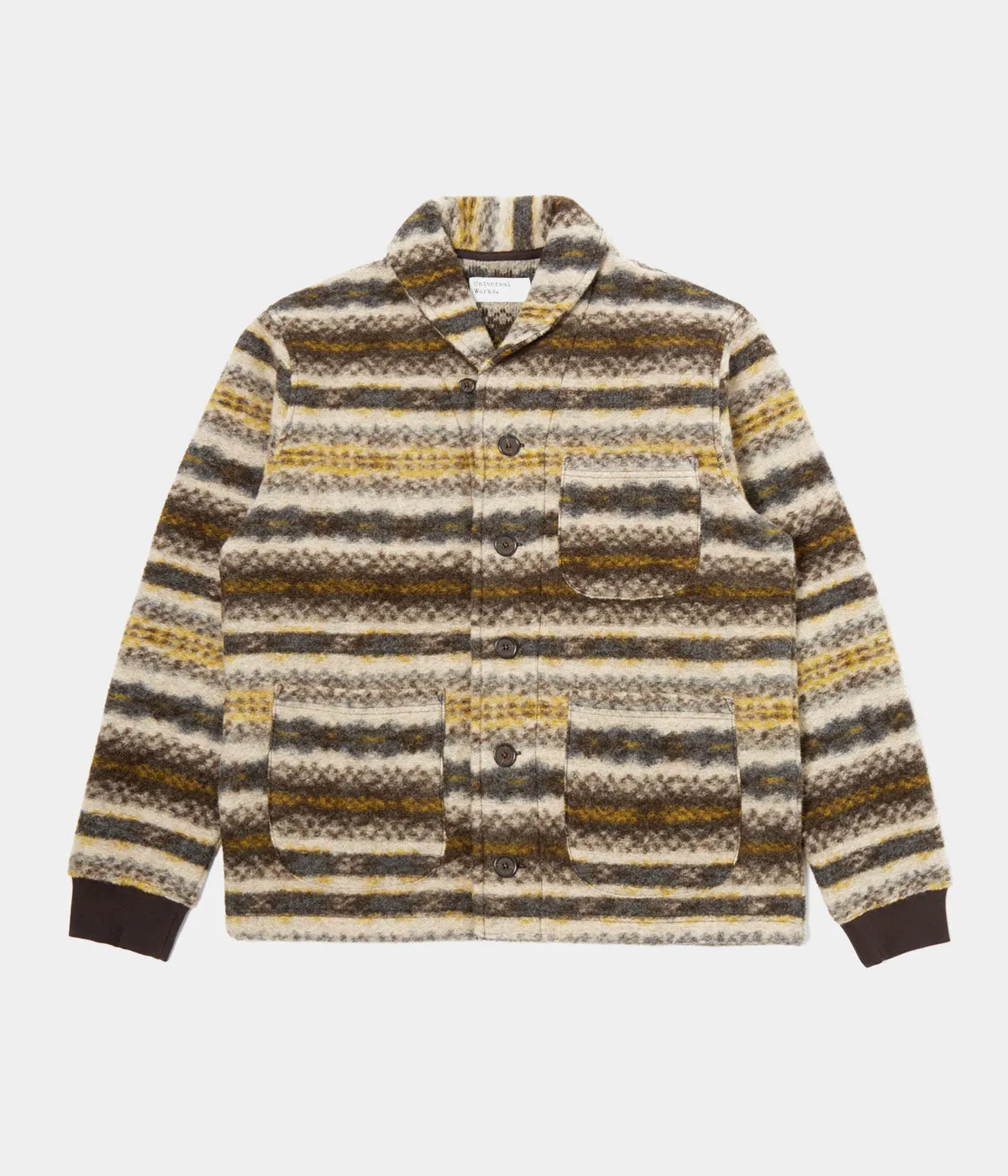 UNIVERSAL WORKS NEW YORK CARDIGAN MERINO MIX FAIRISLE