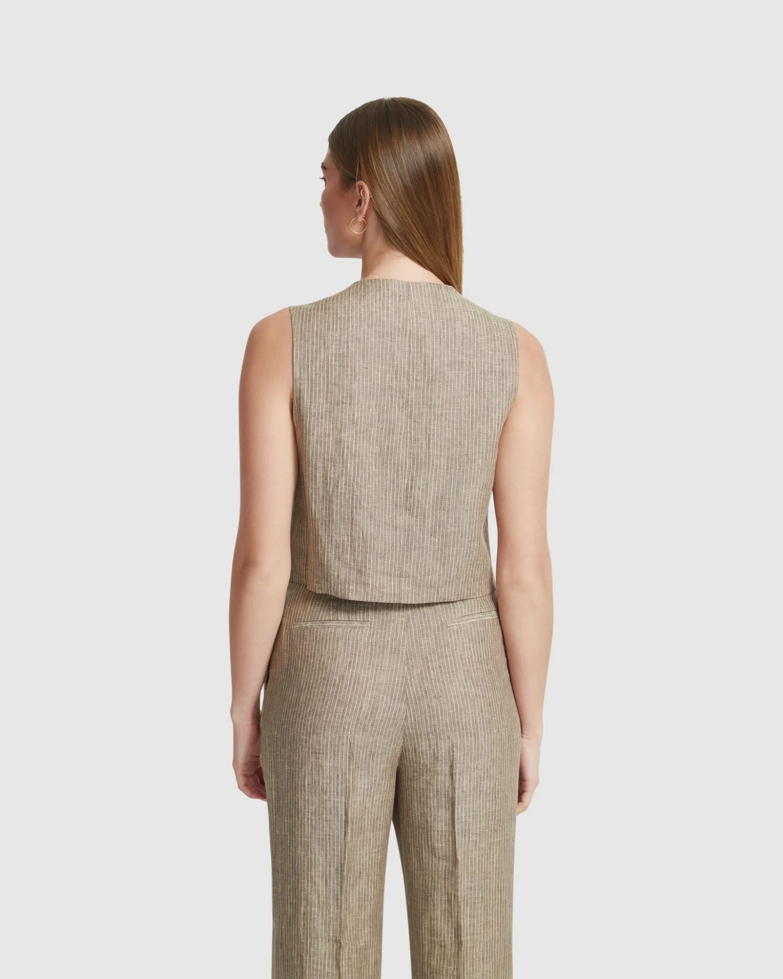 Vienna Linen Pinstripe Waistcoat