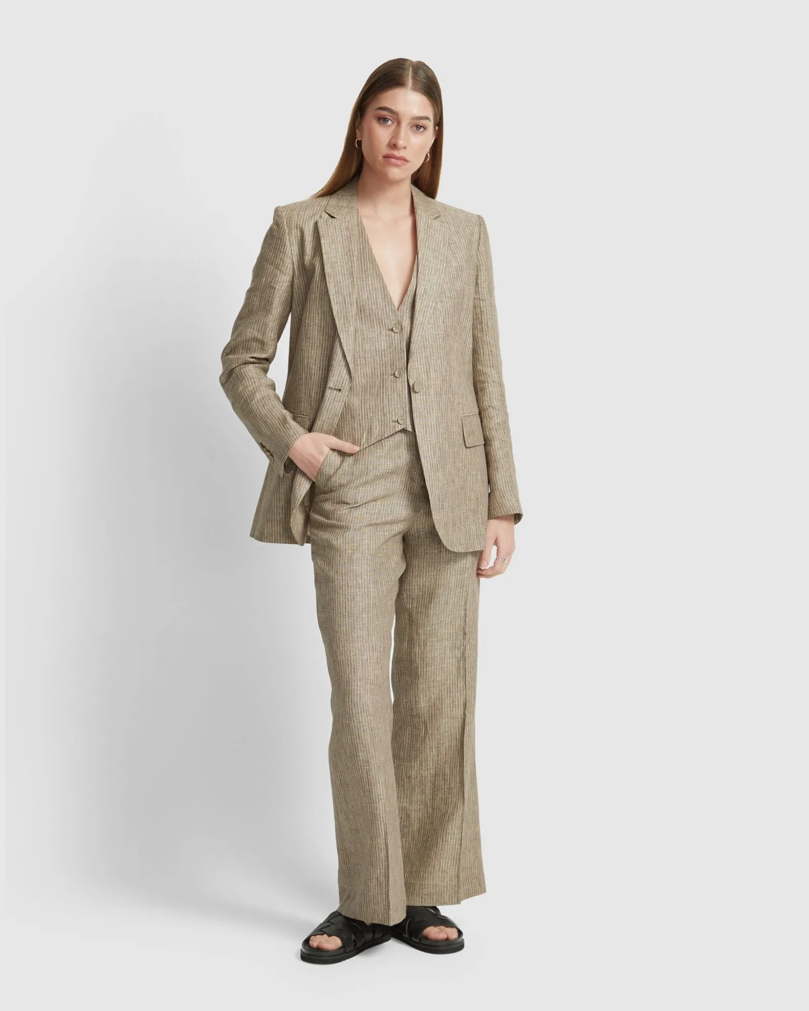 Vienna Linen Pinstripe Waistcoat