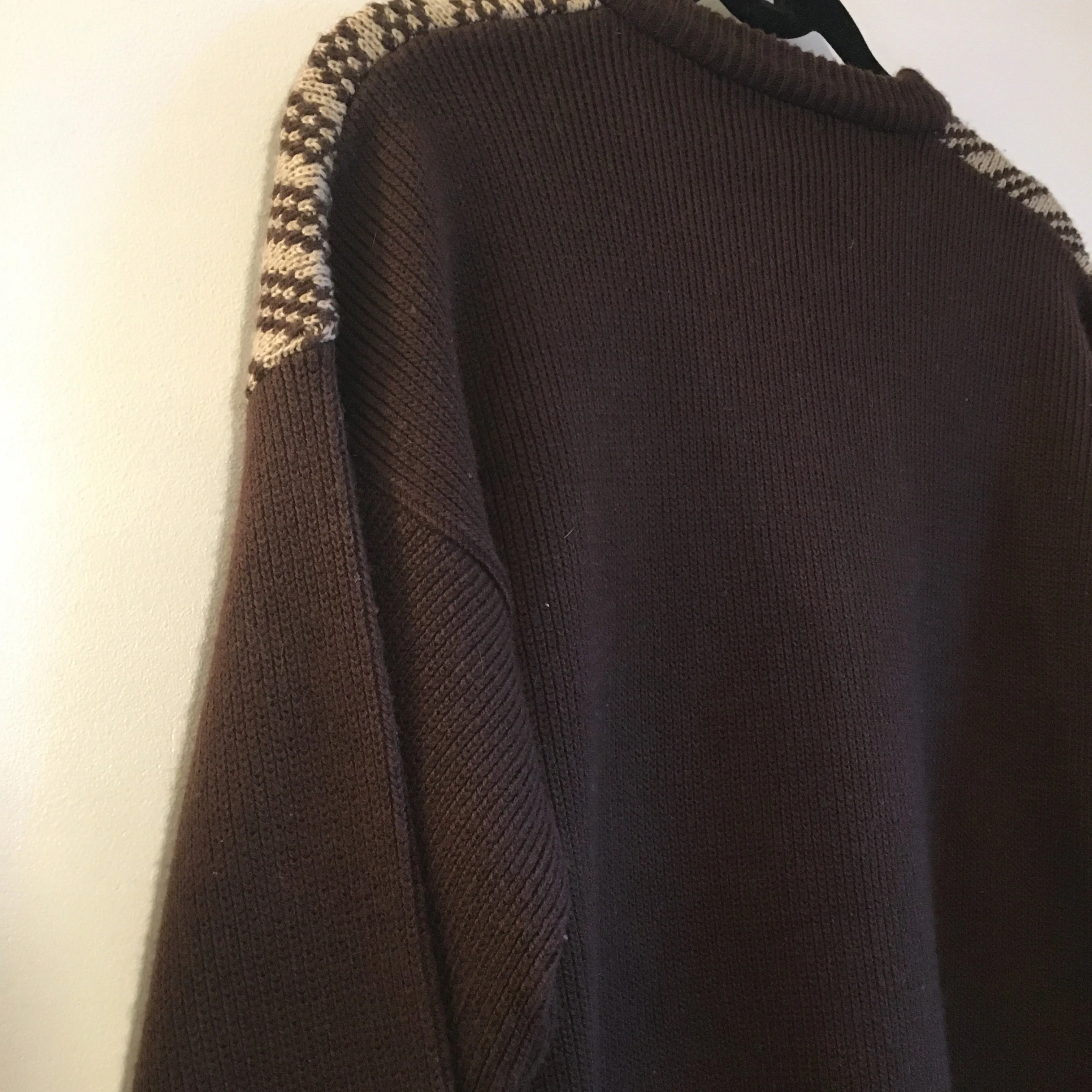 Vintage 50s 60s Mod Diagonal Striped Check zig zag pullover Cable Knit sweater