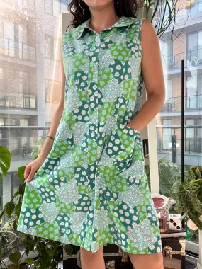 Vintage 60s Mod Flower Patchwork House Dress by Komar
