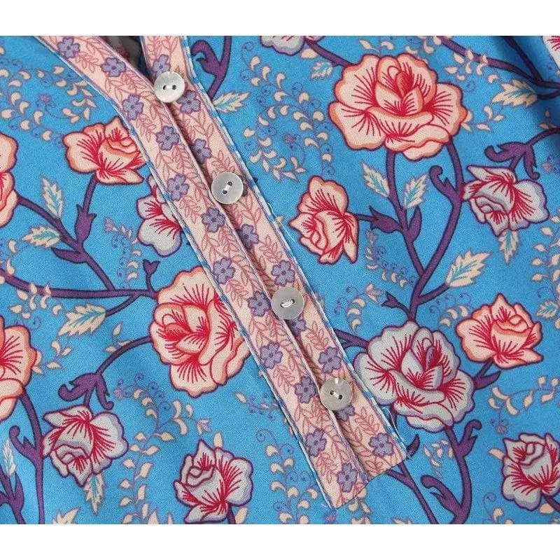 VINTAGE BOHEMIAN LONG SLEEVE MINI DRESS