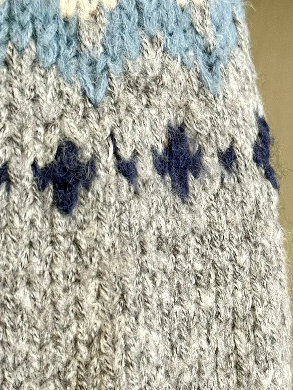 Vintage Fairy Grey fair isle sweater wool blended