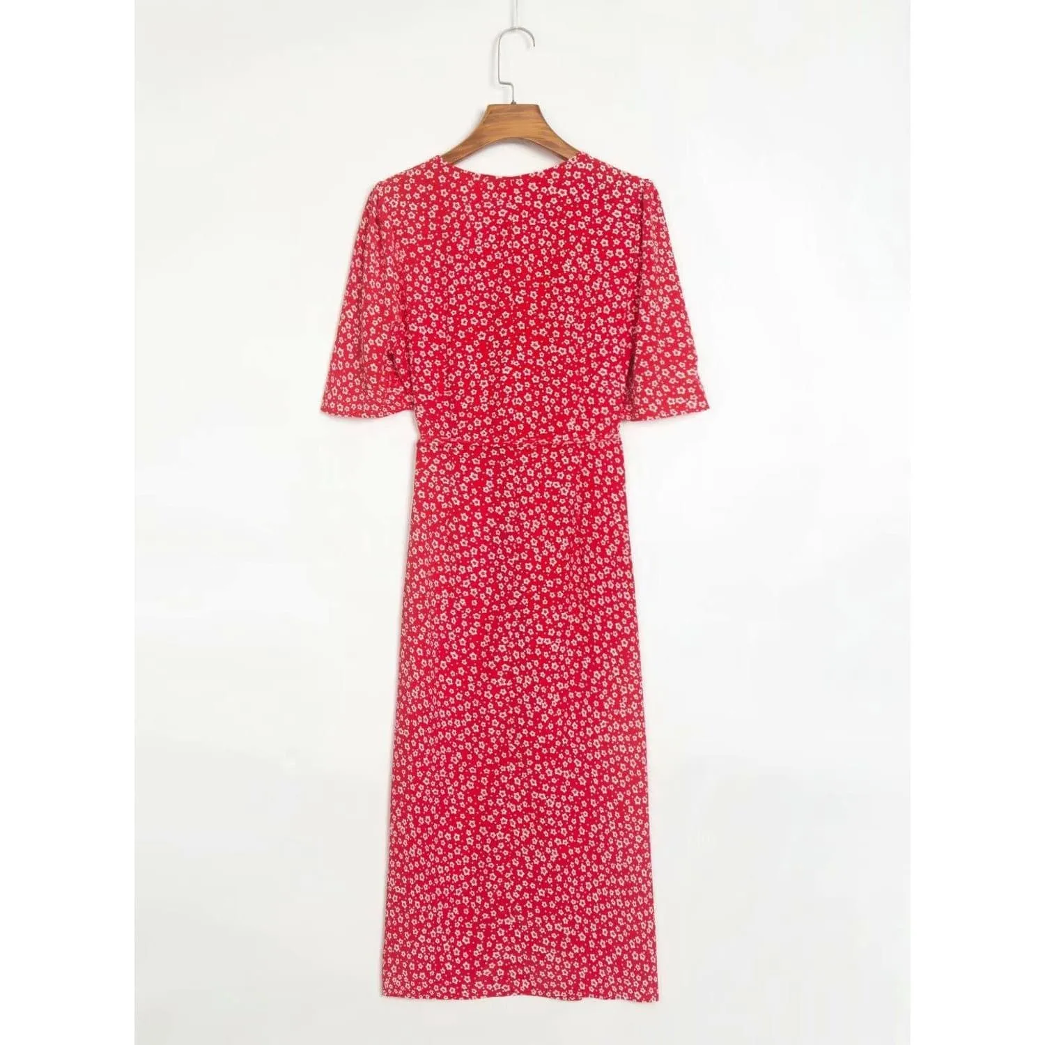 VINTAGE V-NECK MIDI DRESS