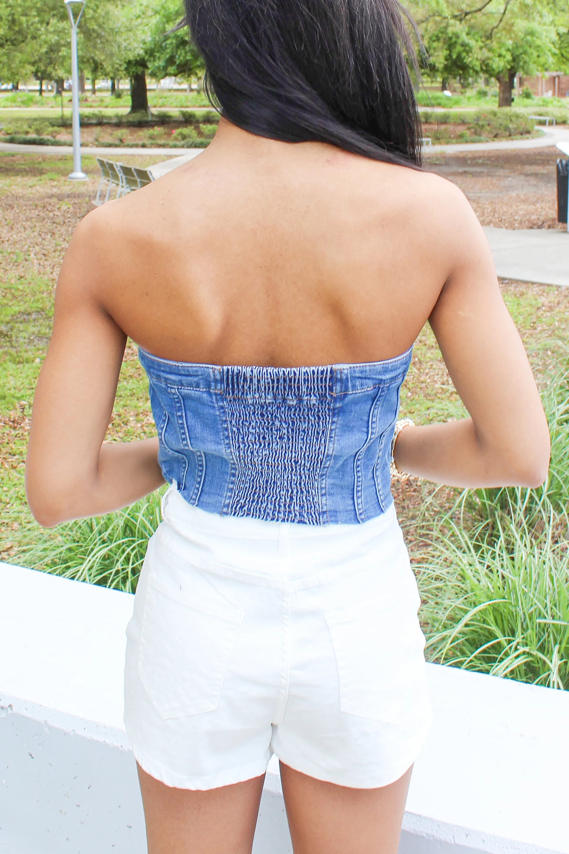 Wild Nights Denim Tube Top
