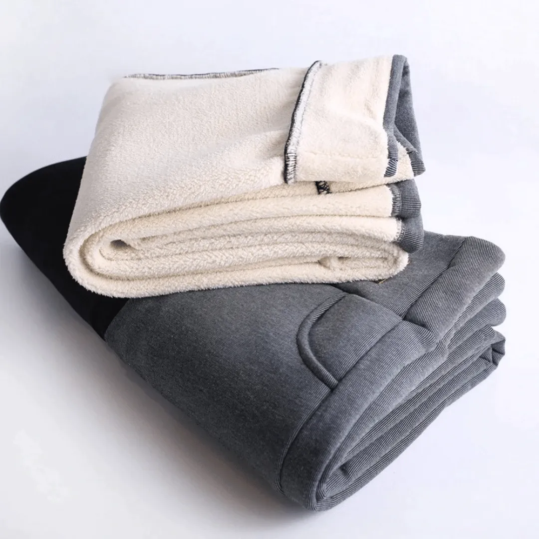 Winter Warmest Legging High Waist Stretchy Fleece Pants - Words Pattern