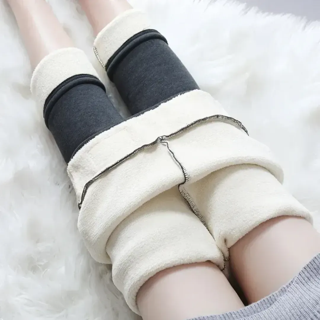 Winter Warmest Legging High Waist Stretchy Fleece Pants - Words Pattern