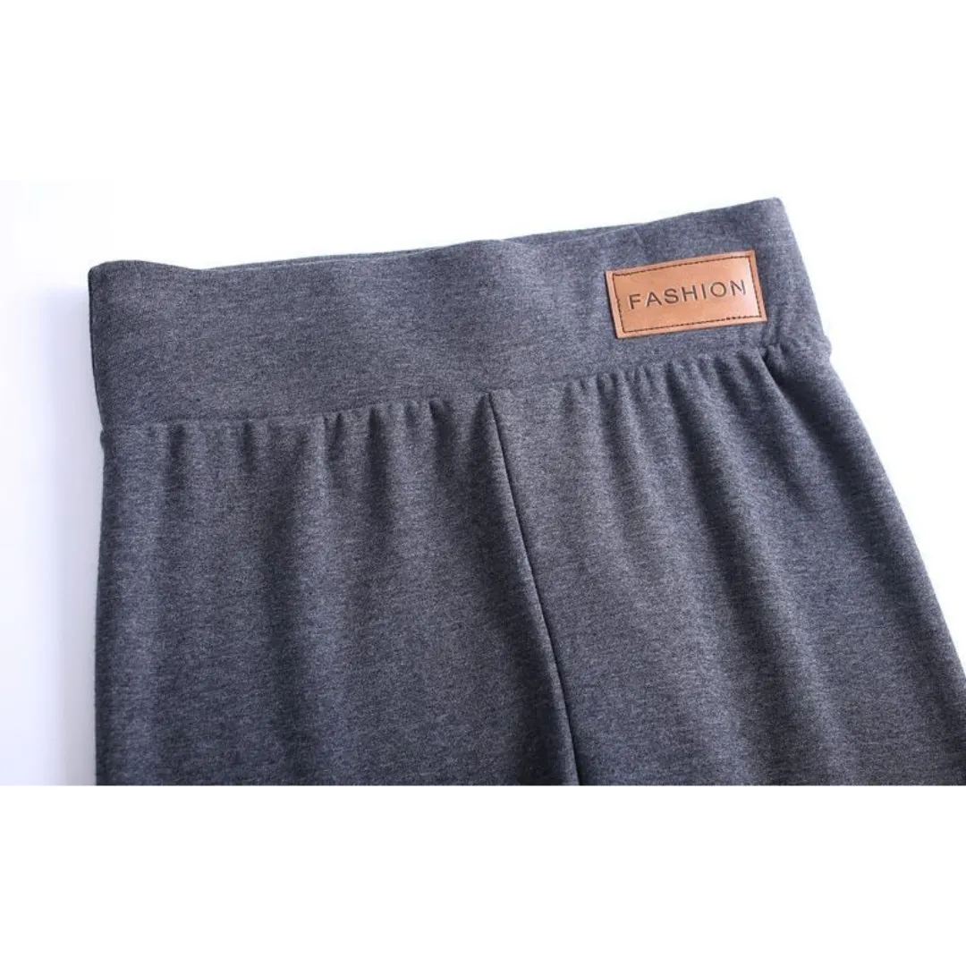 Winter Warmest Legging High Waist Stretchy Fleece Pants - Words Pattern