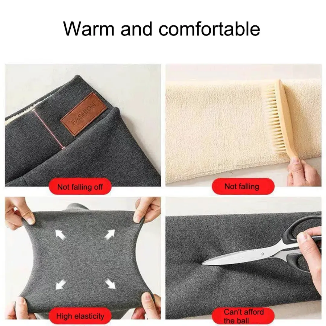 Winter Warmest Legging High Waist Stretchy Fleece Pants - Words Pattern