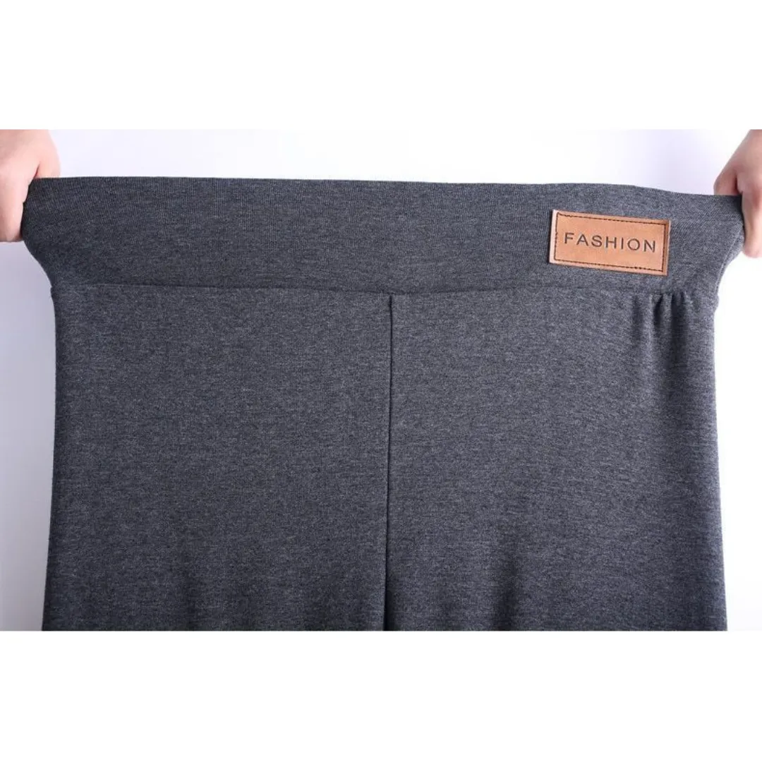 Winter Warmest Legging High Waist Stretchy Fleece Pants - Words Pattern