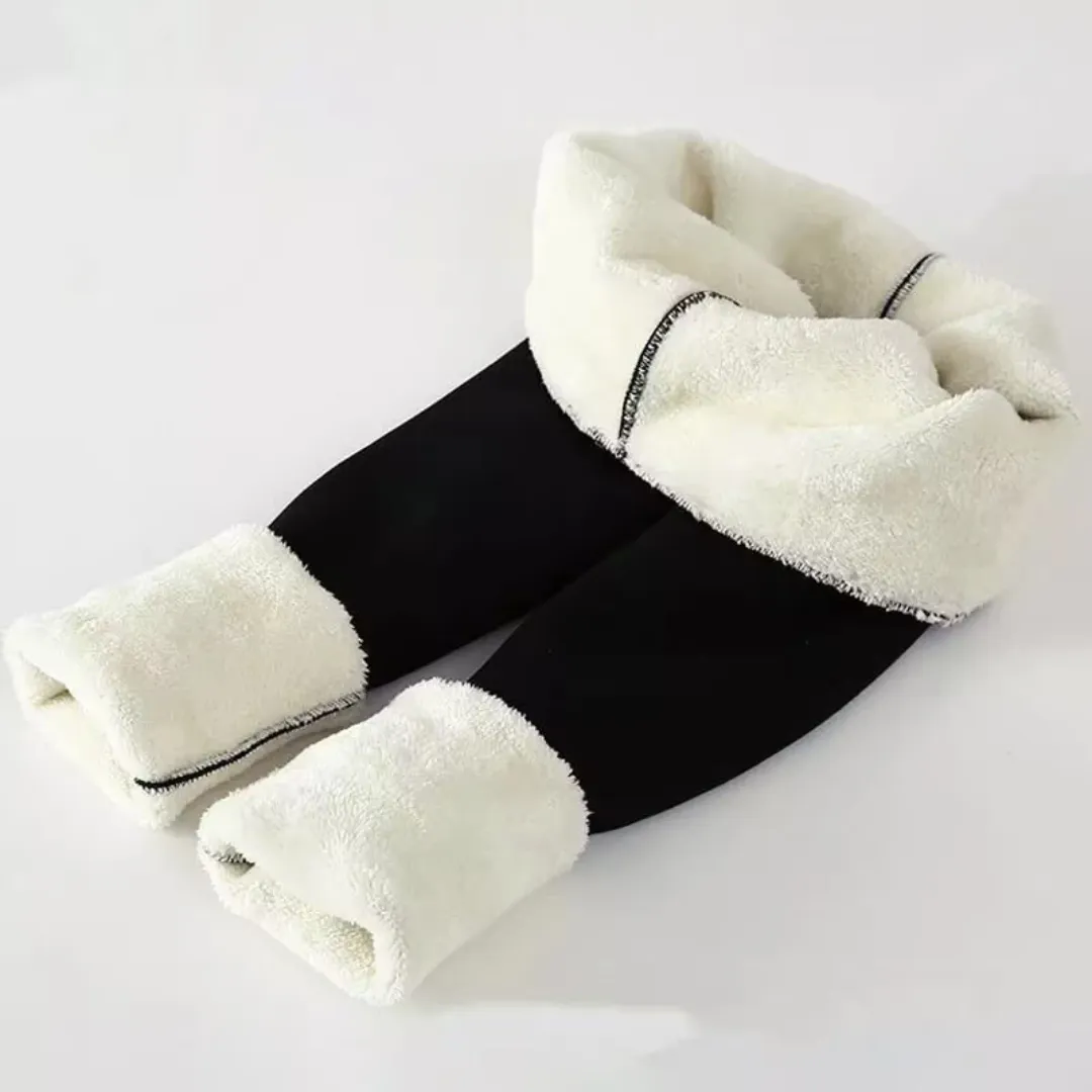 Winter Warmest Legging High Waist Stretchy Fleece Pants - Words Pattern
