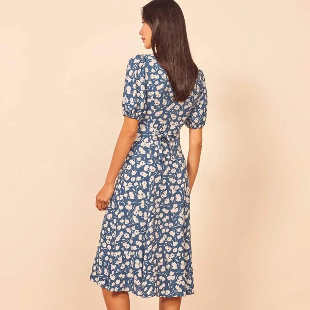 WOMEN FLORAL PRINT MIDI DRESS