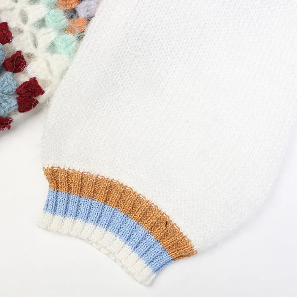 Women Vintage Knit Korean Style Hollow out Casual Sweater