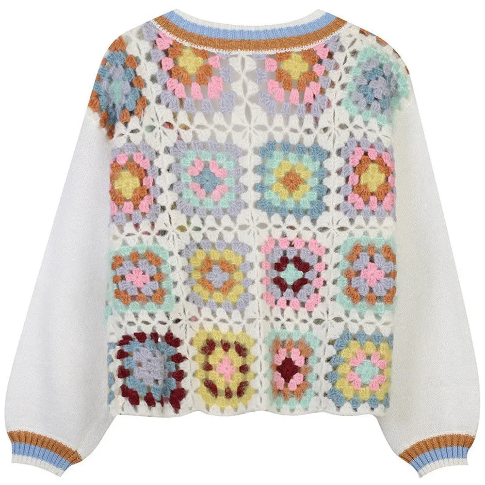 Women Vintage Knit Korean Style Hollow out Casual Sweater
