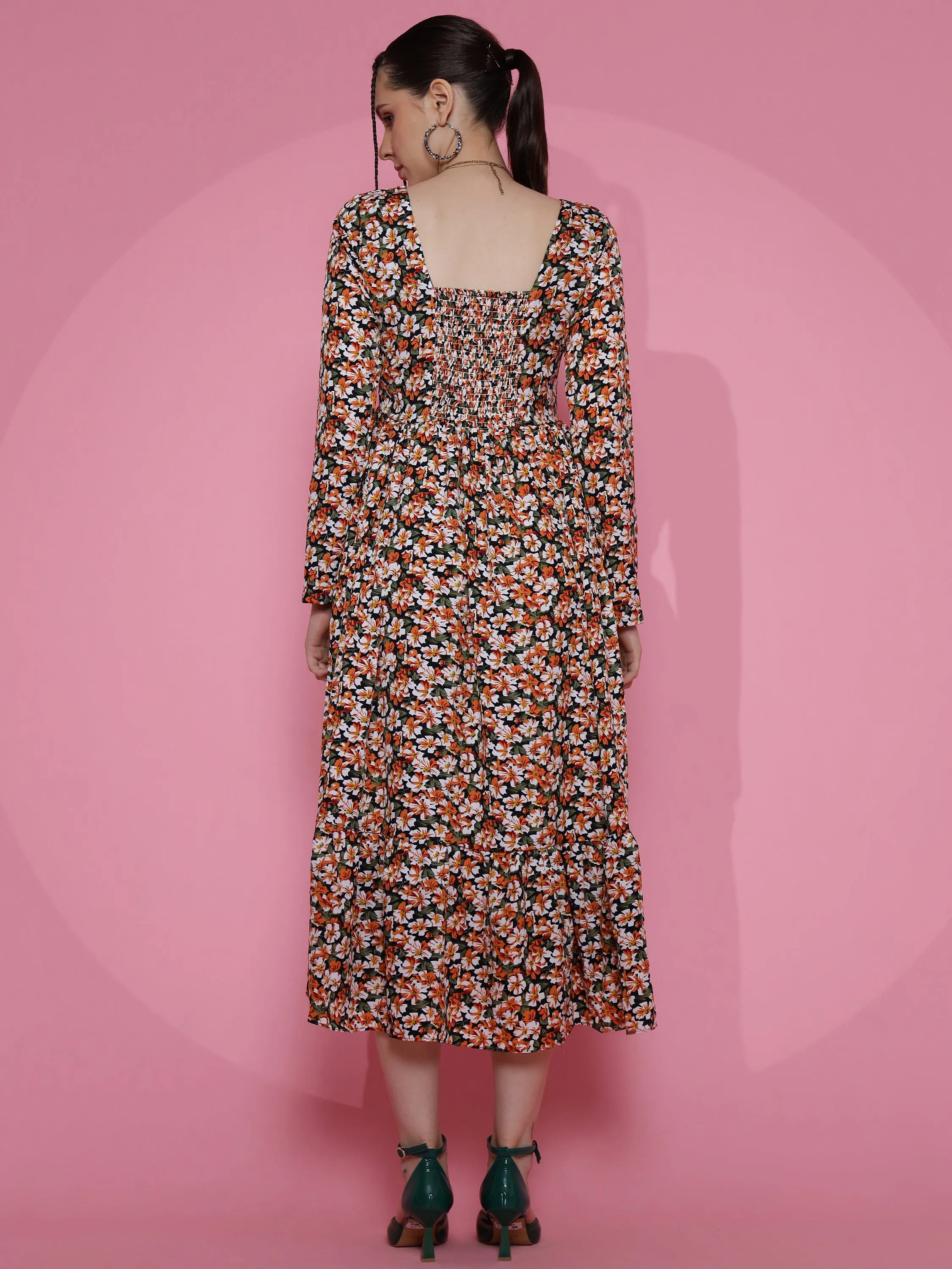 Women Wild Monochrome Animal Print Fit and Flare Maxi Dress