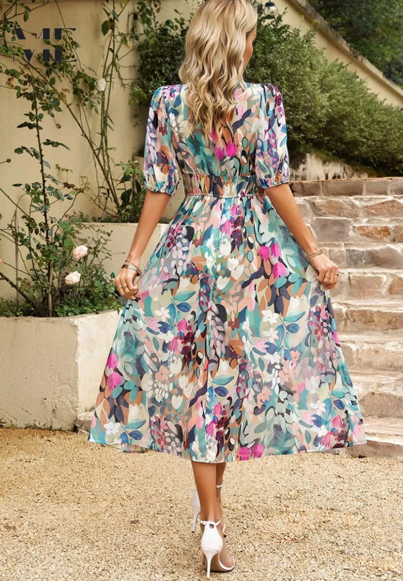 Women's Lightweight Floral Summer Midi Dress