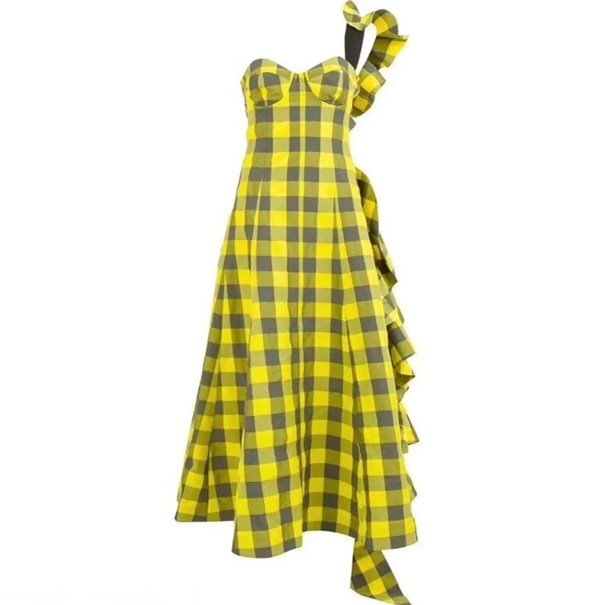 Women's Summer Casual Long Asymmetrical Dress With Ruffles