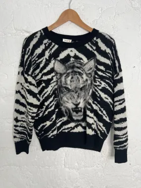 YSL Black & White Tiger Sweater ALEP010